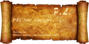 Péter Larion névjegykártya