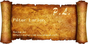 Péter Larion névjegykártya
