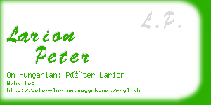 larion peter business card